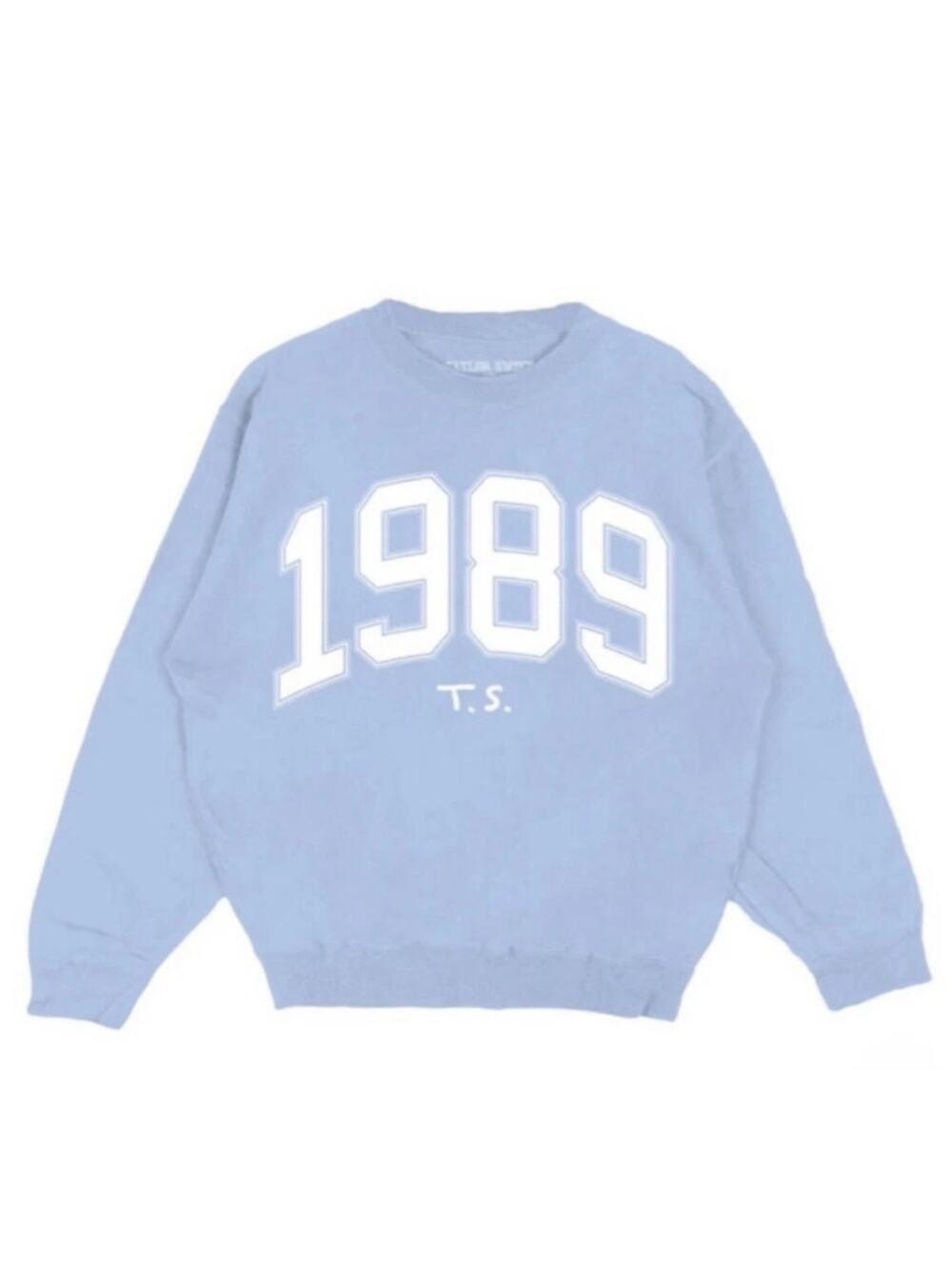 Taylor Swift 1989 T.S. Baby Blue Crewneck Sweatshirt S
